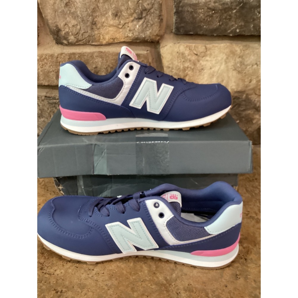 New Balance 574 Kids Blue Pink Sneakers GC574NJ Size US 7 Big Kids - Picture 2 of 8